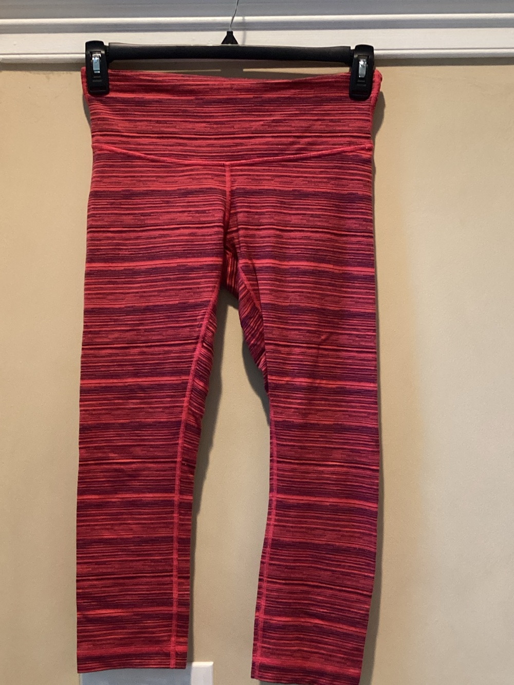 lululemon athletica Girls' Pink Striped Space-Dye Leggings